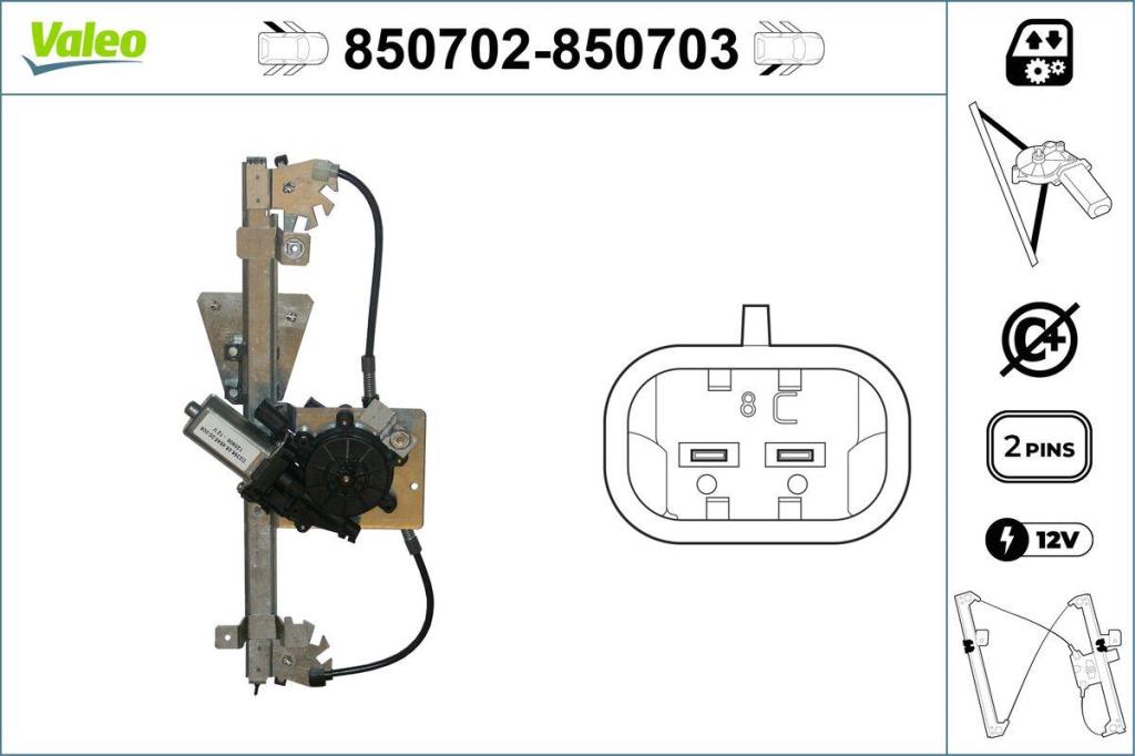 Elevador de vidro VALEO 850702